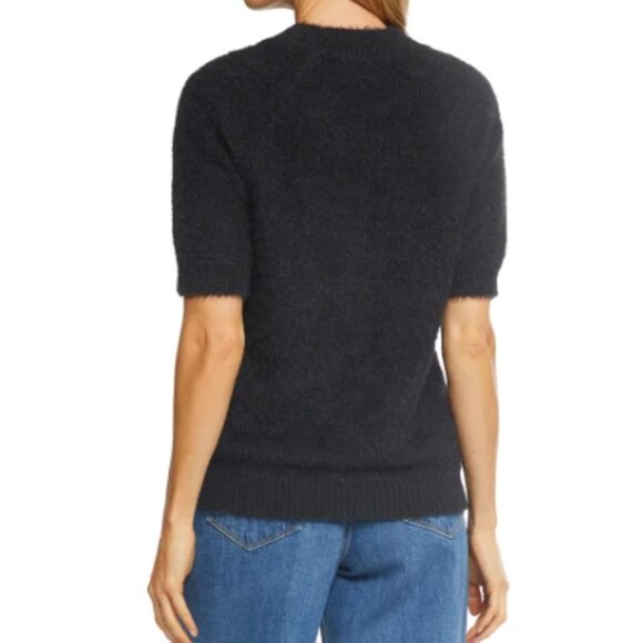 NWT Matty M Women's Short Sleeve Eyelash Sweater Black Size S $70 11HL311 - Picture 3 of 3